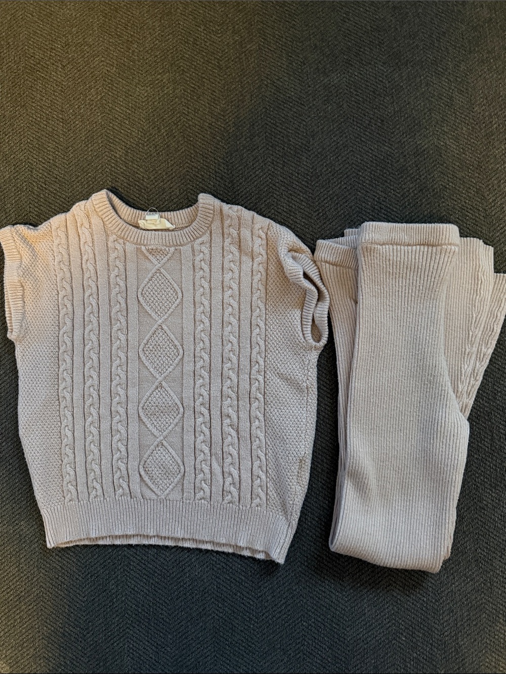 Jessica Simpson Girls Cable Knit Sweater Set in Light Pink